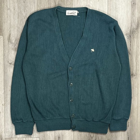 Arnold Palmer Vintage Green Medium Cardigan Sweater - Picture 1 of 7